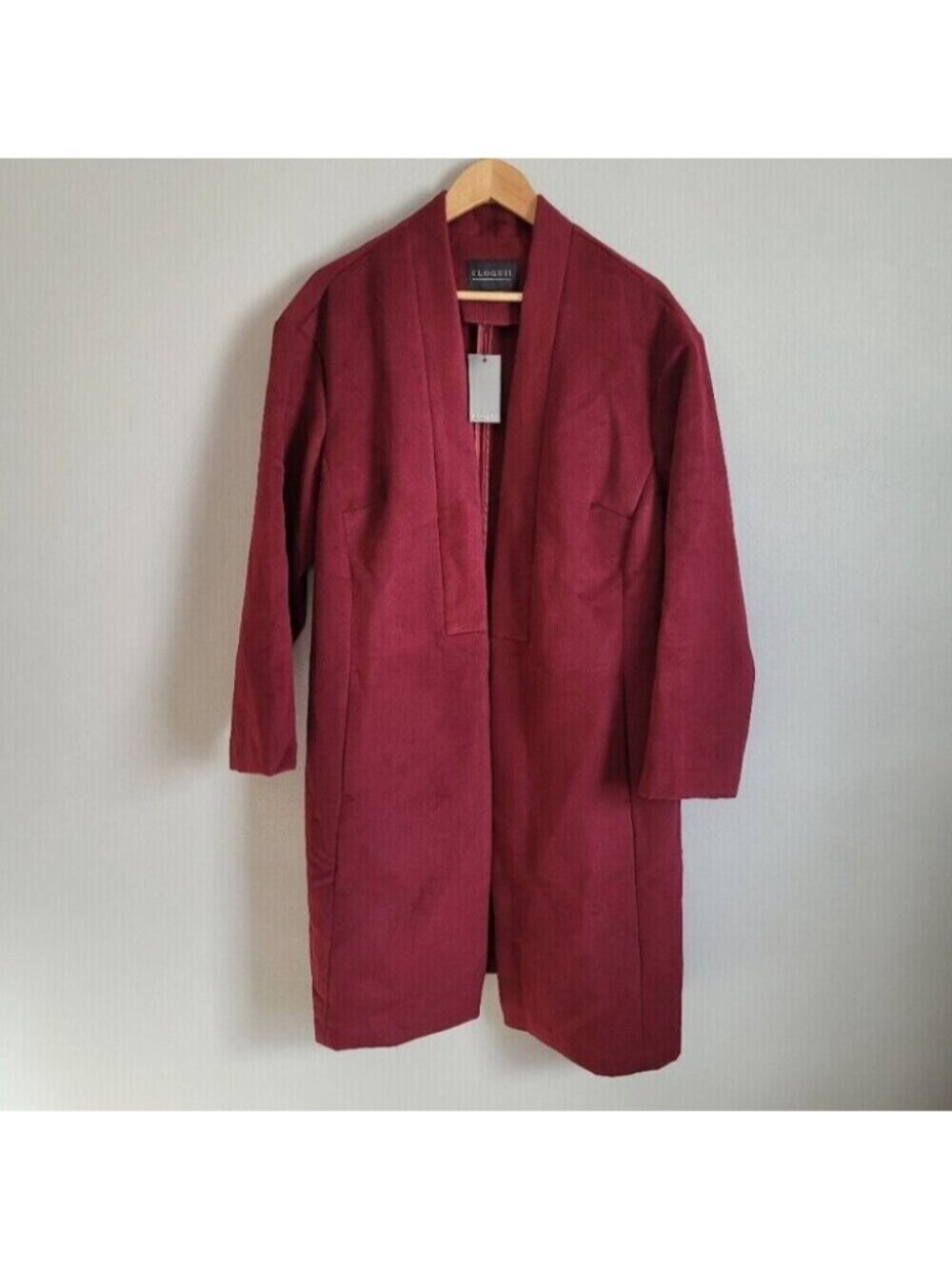 Eloquii Burgundy Maroon Long Blazer Coat Plus Size 18/20